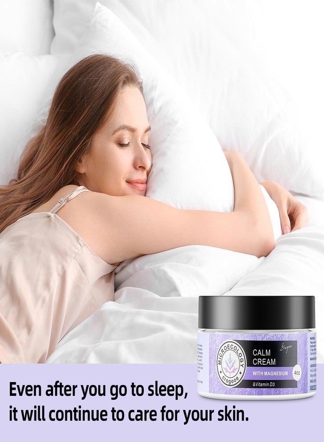 Crogooe Magnesium Cream for Sleep - Moisturizing Nighttime Magnesium Lotion,Hydrating Dry Skin On Body, With Vitamin E,Safe for Kids - 4 OZ (Lavender) - Image 4